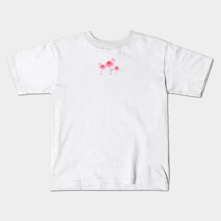 Flamingo with pink hand drawn roses Kids T-Shirt